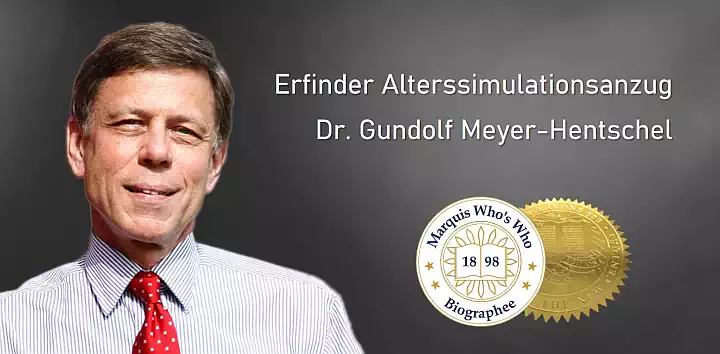 Alterssimulationsanzug kaufen - der AgeMan wurde vom Erfinder des Altersanzugs entwickelt, Dr. G. Meyer-Hentschel